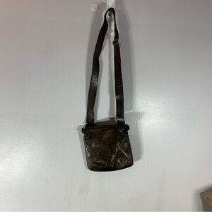 Vintage rugby crossbody distressed leather bag